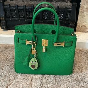 Genuine leather green wirkin